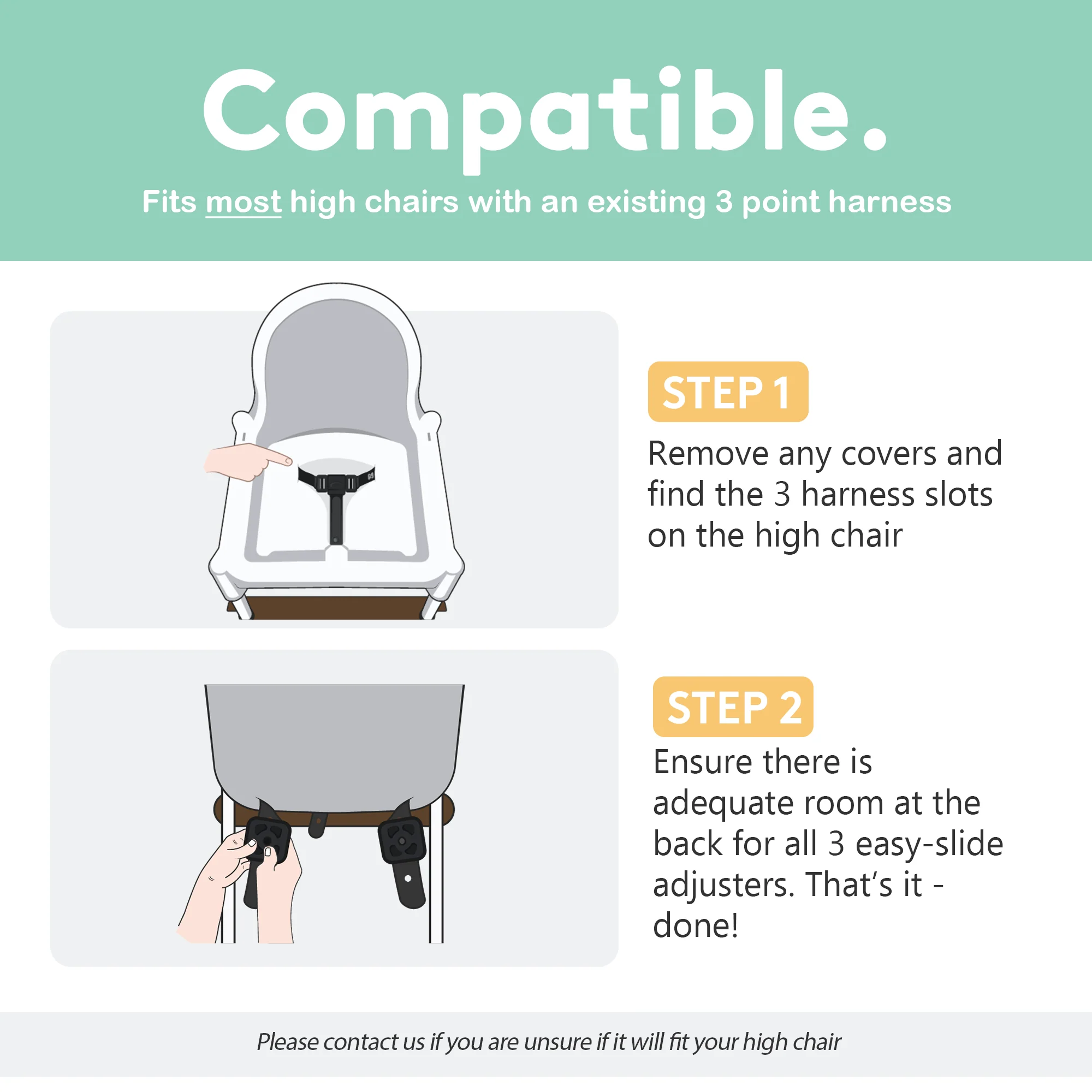 IKEA Antilop 3 Point Roka Harness | Grey - Image 5