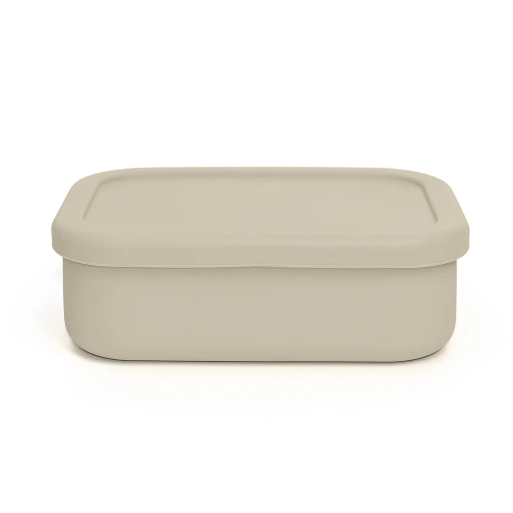 Silicone Bento Box with Lid – Oatmeal - Image 3