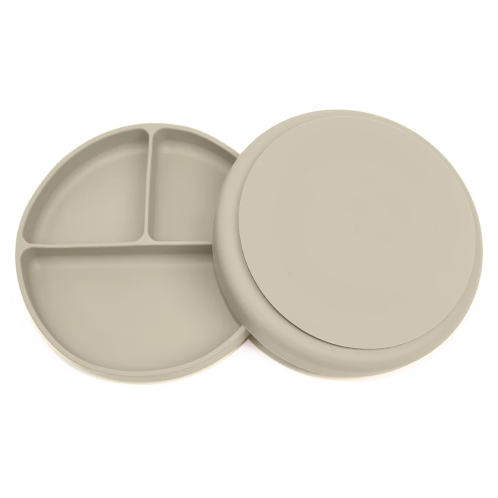 Silicone Divided Suction Plate – Oatmeal - Image 3