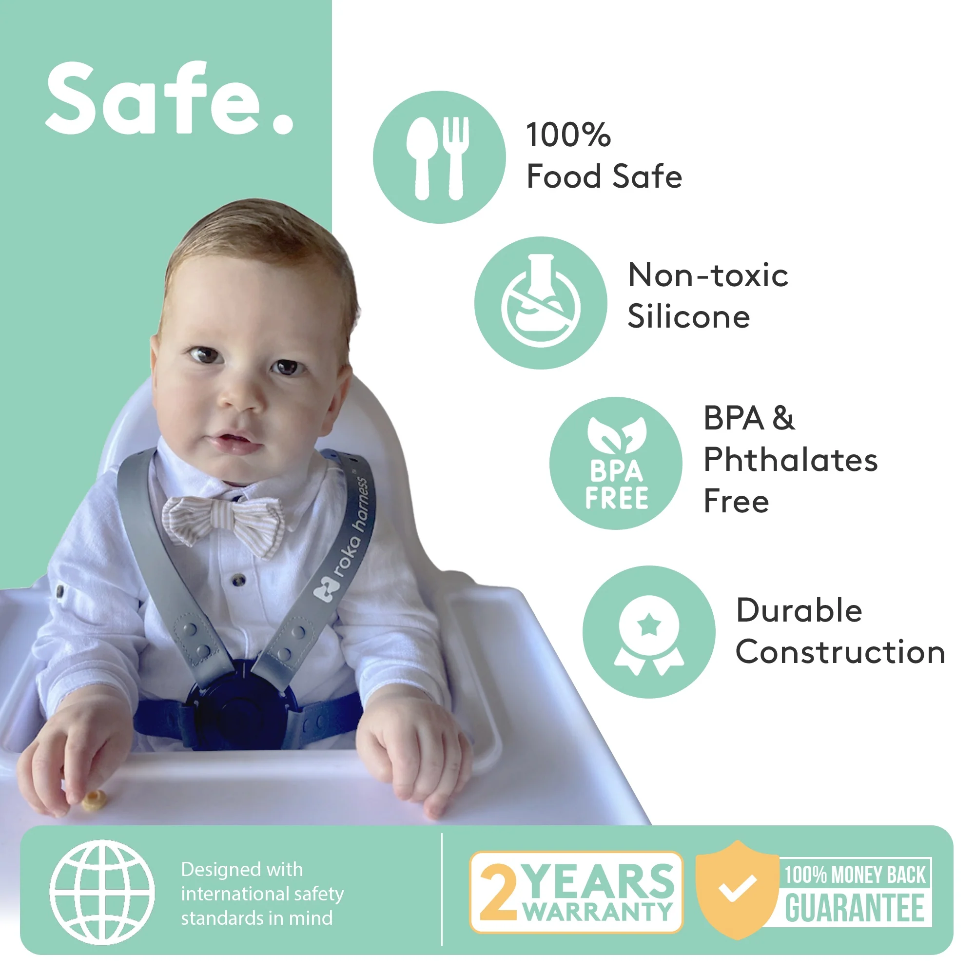 5 Point Roka Harness | Grey - Image 7